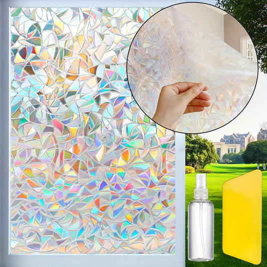 3D Colorful Anti-Peep Privacy Glass Film – Rainbow Effect🌈