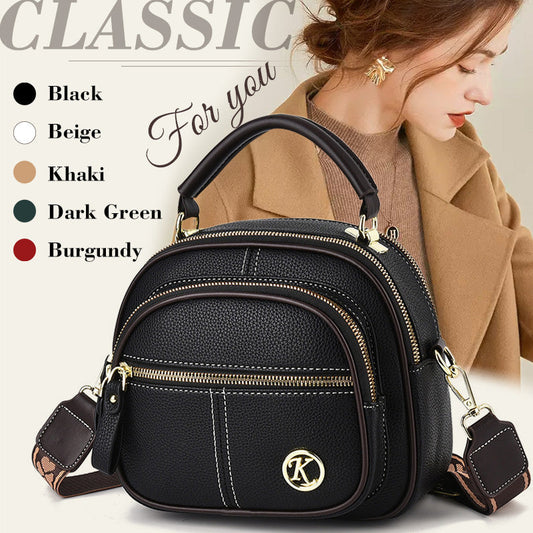 🎉Limited Time 49% 0FF🎁Classic Multifunctional Compartments Adjustable Wide Shoulder Strap PU Leather Crossbody Bag