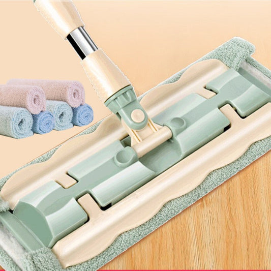 🏆Hot Sale 50% OFF⏳Flat Mop with Stainless Steel Handle with Reusable Washable Mop Cloths